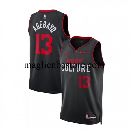 Maglia NBA Miami Heat Bam Adebayo 13 Nike 2023-2024 City Edition Nero Swingman - Uomo